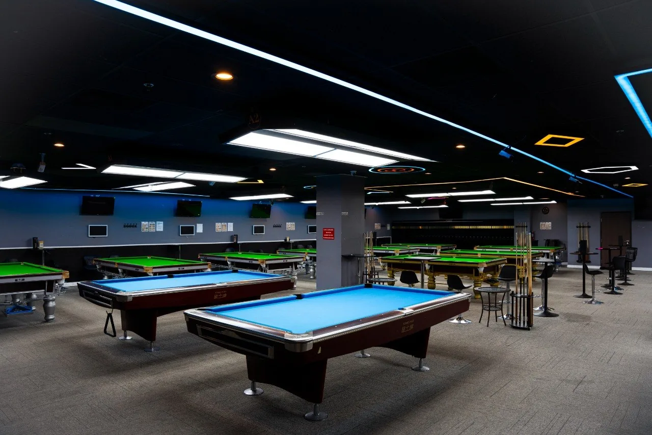 iCUE Billiard Club venue interior in Rowland Heights, CA